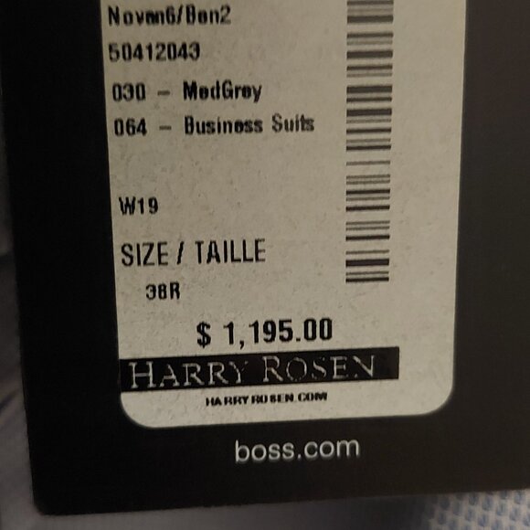 Brand New Hugo Boss Men’s Suit – 38R – Mid Grey – $800 CAD (Retail $1,195) - Picture 2 of 2